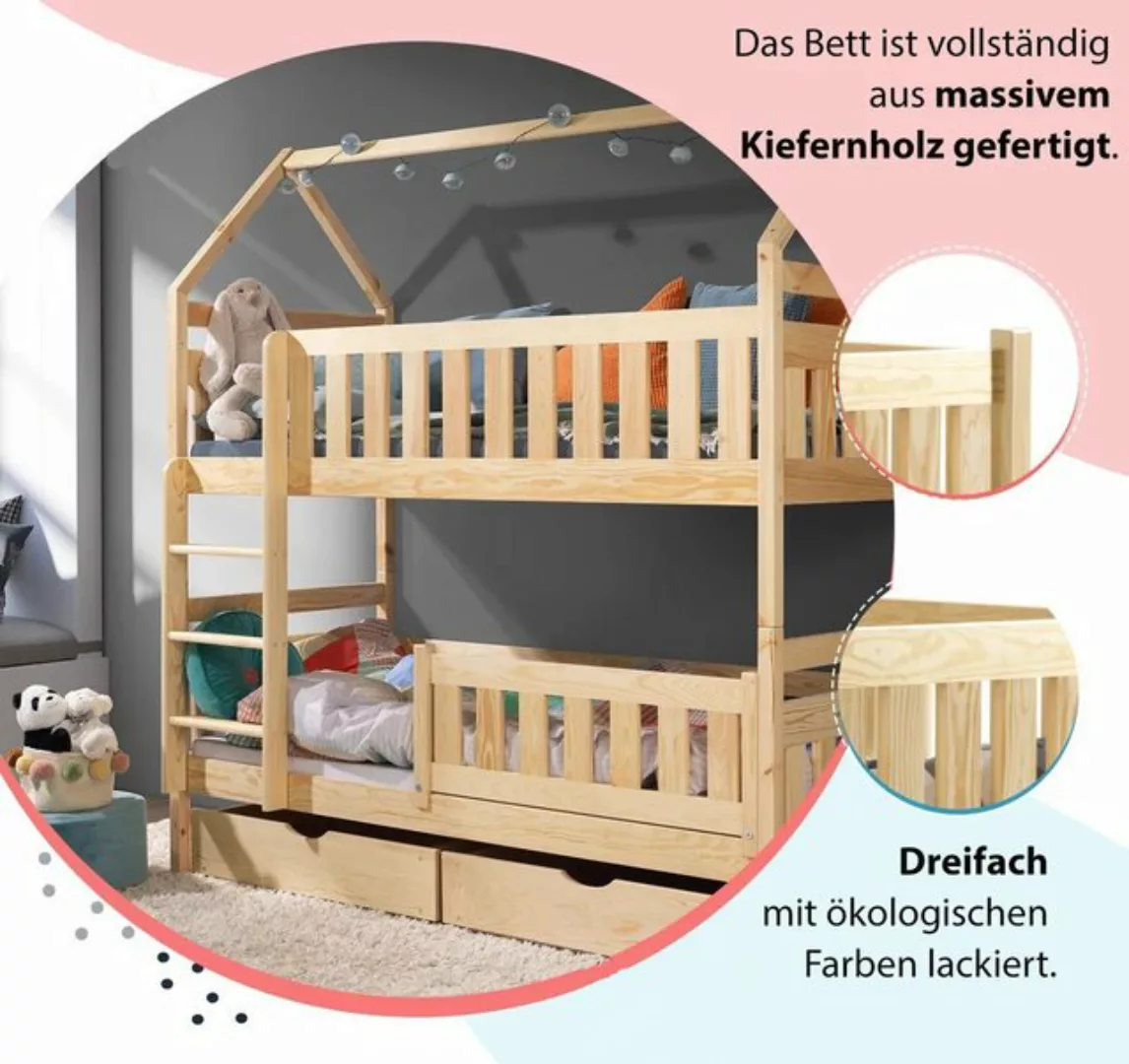 DB-Möbel Etagenbett "Niki"Etagenbett Kinder, Holz Kinderbett, für Zwei Kind günstig online kaufen