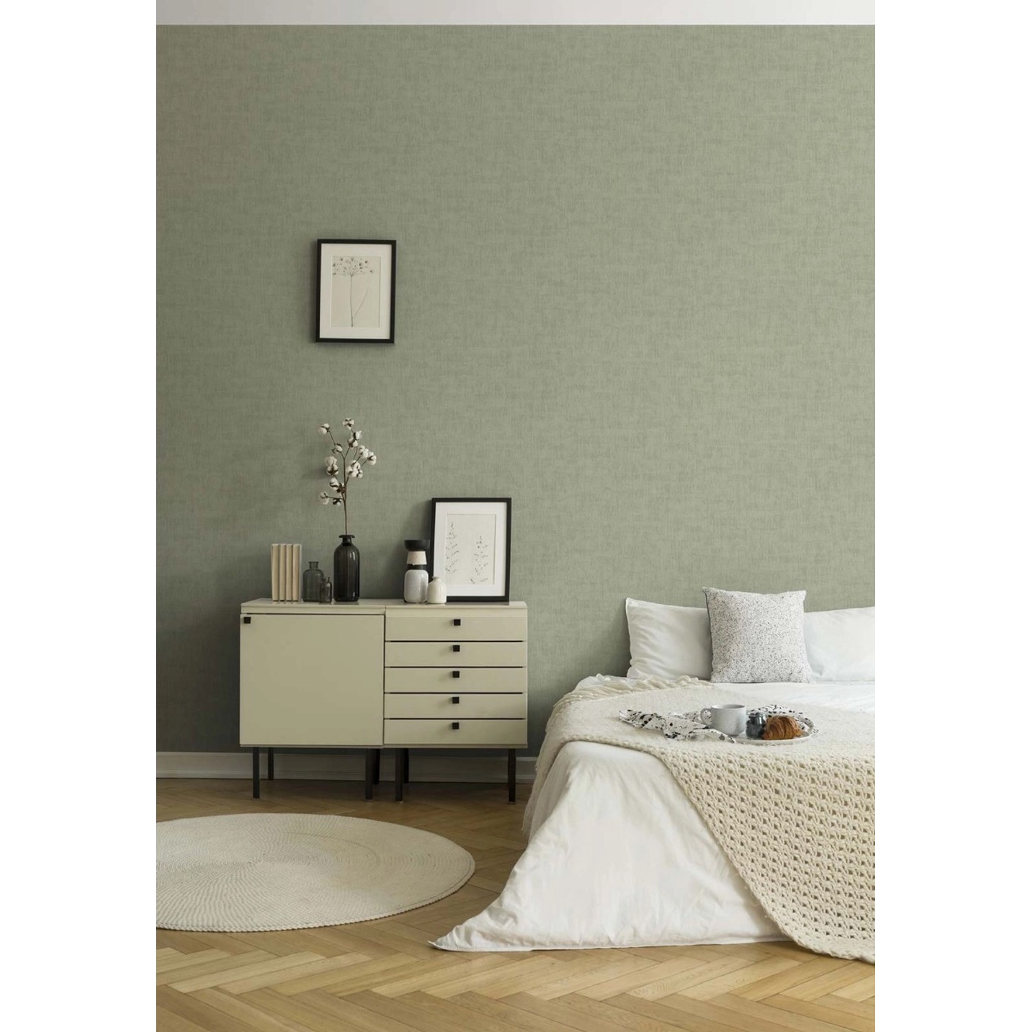 Bricoflor Tapete in Salbeigrün Beton Vliestapete Hellgrün Ideal für Schlafz günstig online kaufen