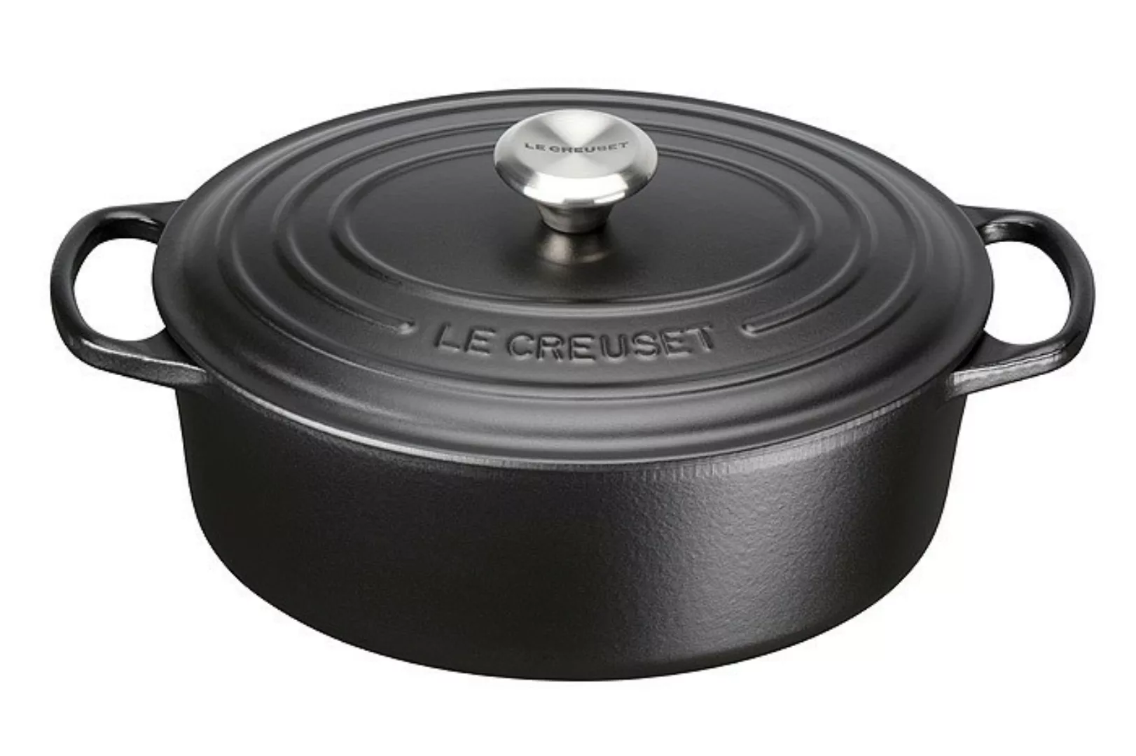 Le Creuset Bräter Signature Oval Gusseisen Schwarz 33cm günstig online kaufen