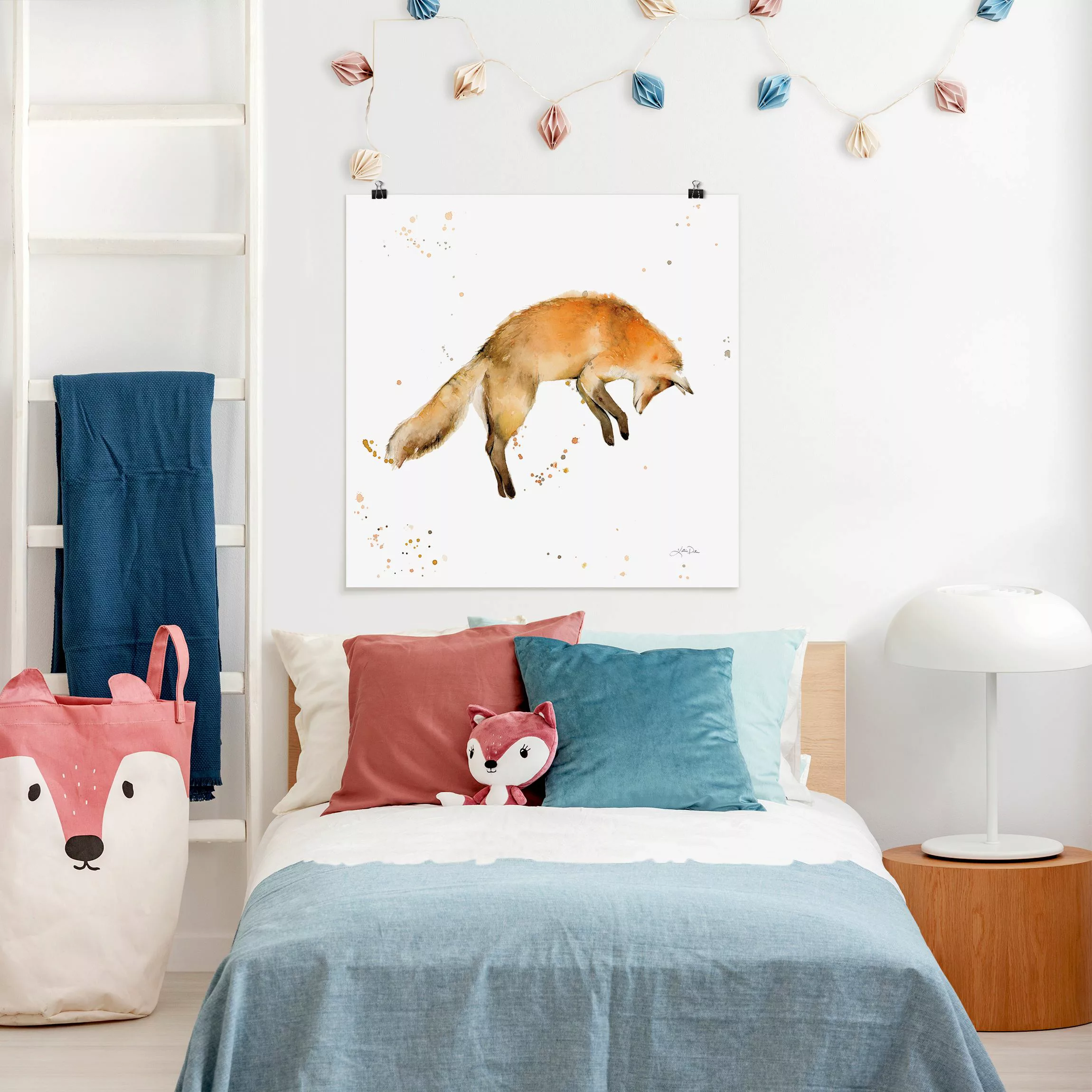 Poster Springender Fuchs günstig online kaufen