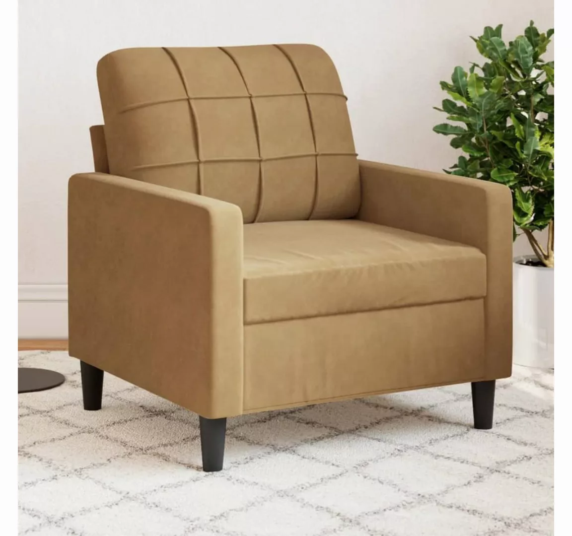 vidaXL Sofa Sofa/ 2-Sitzer/ 3-Sitzer Samt, 60 cm, Braun günstig online kaufen