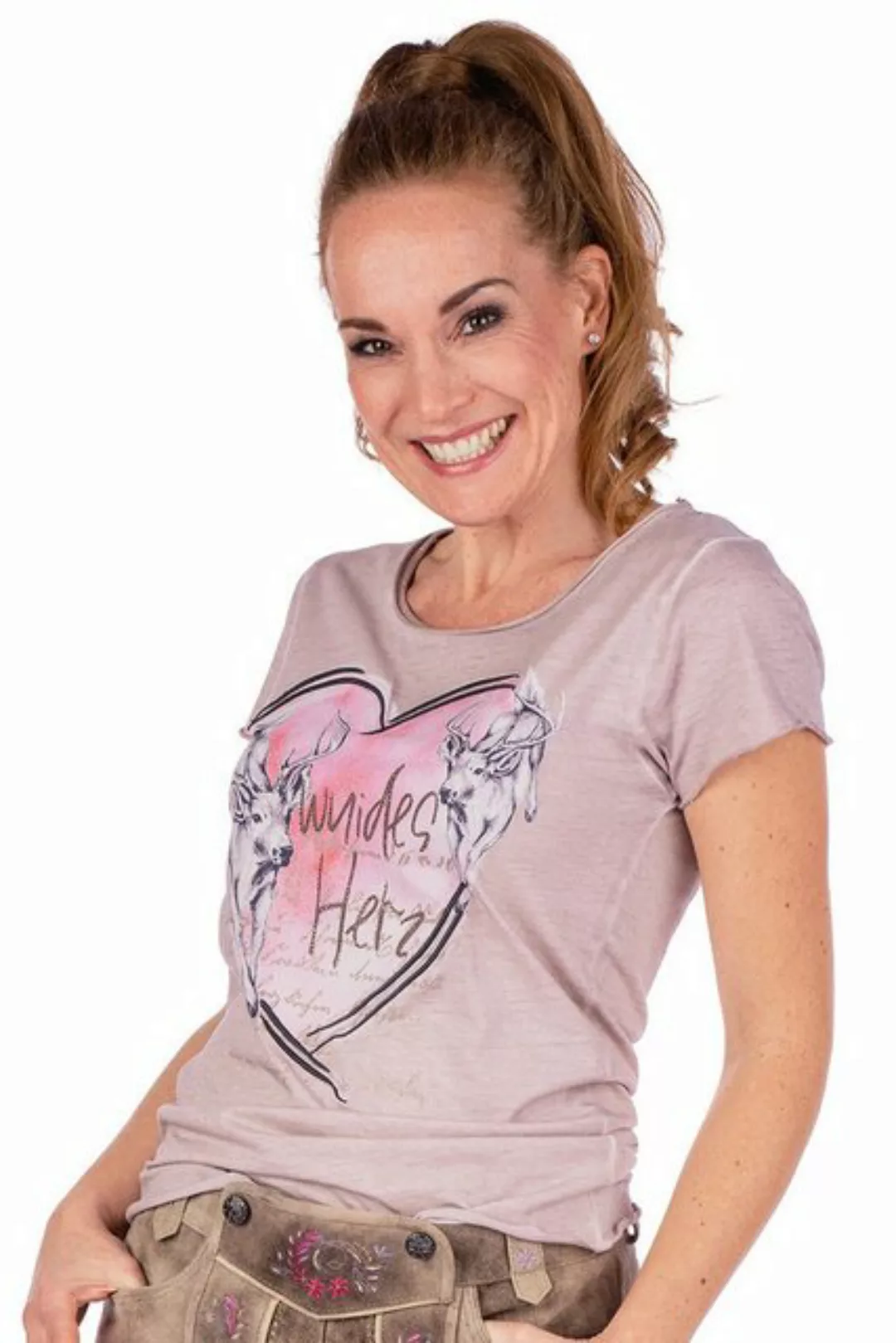MarJo Trachtenshirt Trachtenshirt Damen - ROMINA - rauchblau, wolkengrau günstig online kaufen