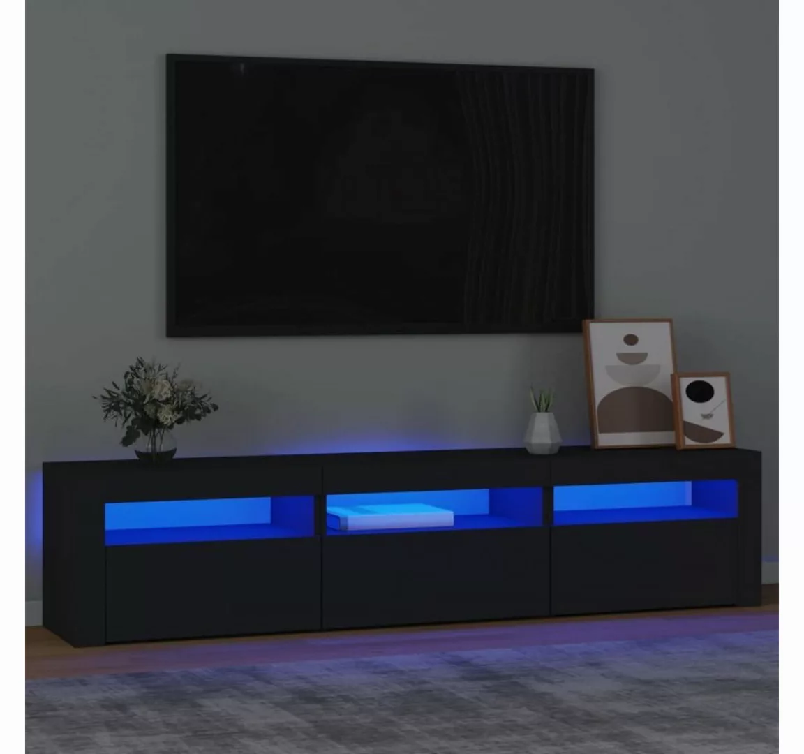 vidaXL TV-Schrank TV-Schrank mit LED-Leuchten Schwarz 180x35x40 cm (1-St) günstig online kaufen