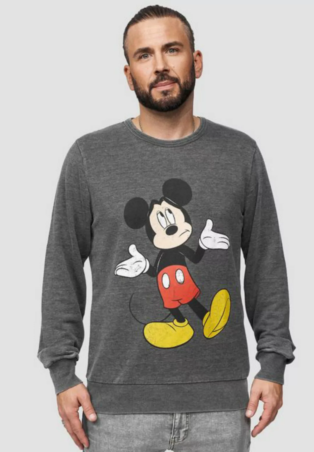 Recovered Sweatshirt Disney Mickey Deciding GOTS zertifizierte Bio-Baumwoll günstig online kaufen