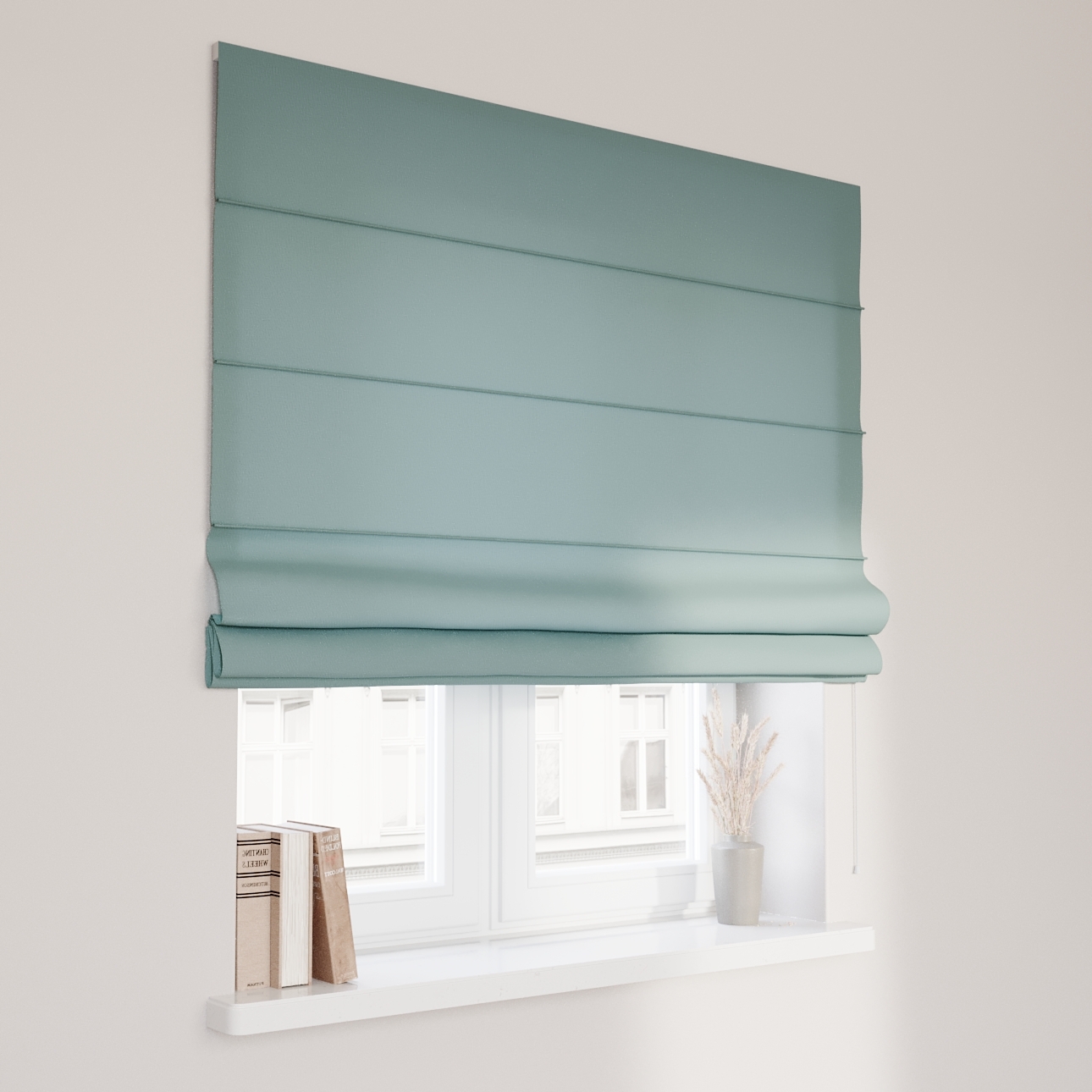 Dekoria Raffrollo Capri, grau-blau, 50 x 60 cm günstig online kaufen