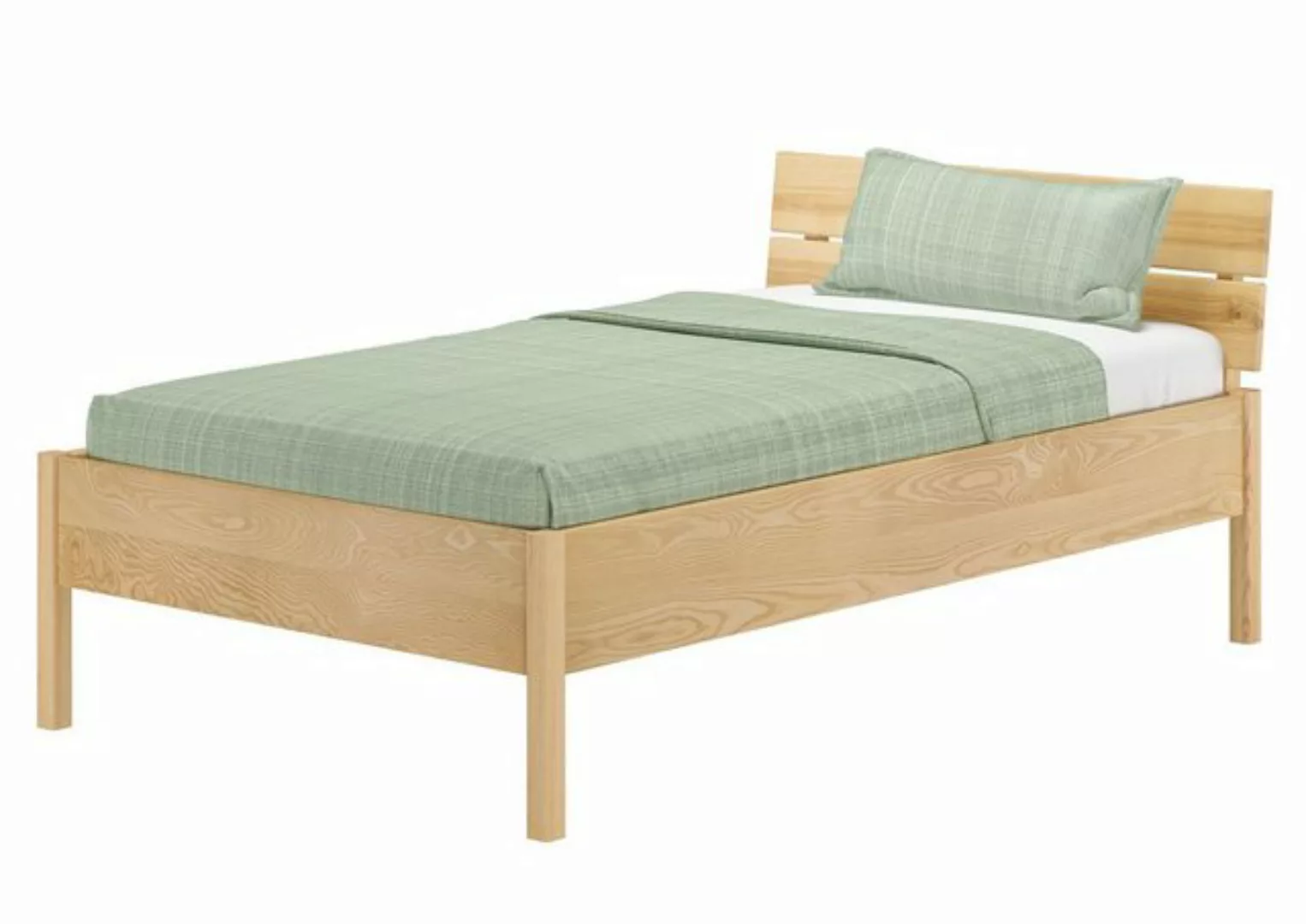 ERST-HOLZ Bett Metallfreies Einzelbett Esche Massivholz 120x200 in drei Höh günstig online kaufen