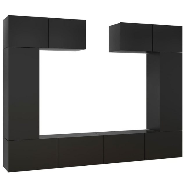 vidaXL TV-Schrank 6-tlg TV-Schrank-Set Schwarz Spanplatte günstig online kaufen