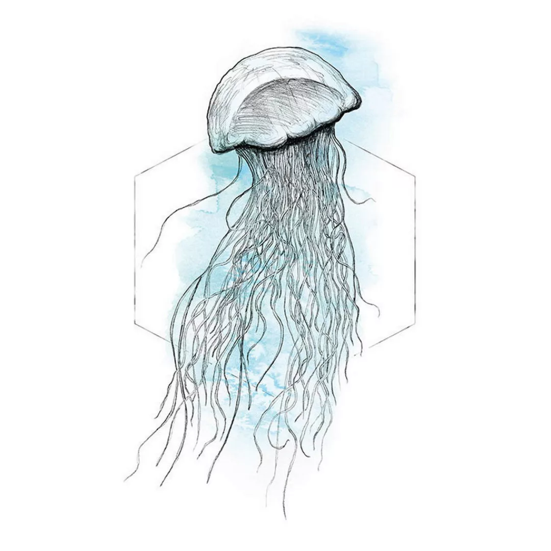 Komar Wandbild Jellyfish Watercolor Tiere B/L: ca. 30x40 cm günstig online kaufen