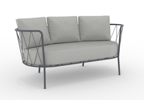 Daisy bequemes 2-Sitzer Loungesofa Outdoor dunkelgrau grau-weiß günstig online kaufen