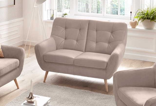 exxpo - sofa fashion 2-Sitzer "Scandi, bequem, aufwendige Rückenpolsterung günstig online kaufen