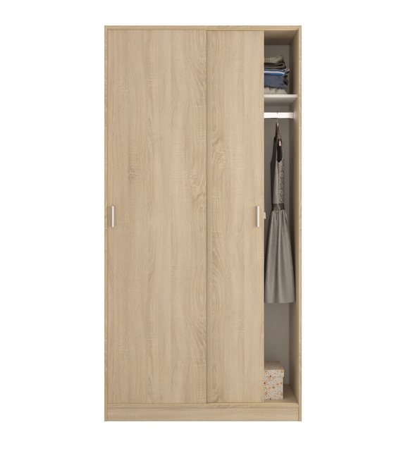 FORES HABITAT Schwebetürenschrank in Kanada-Eiche - 100x200x50 (BxHxT) günstig online kaufen