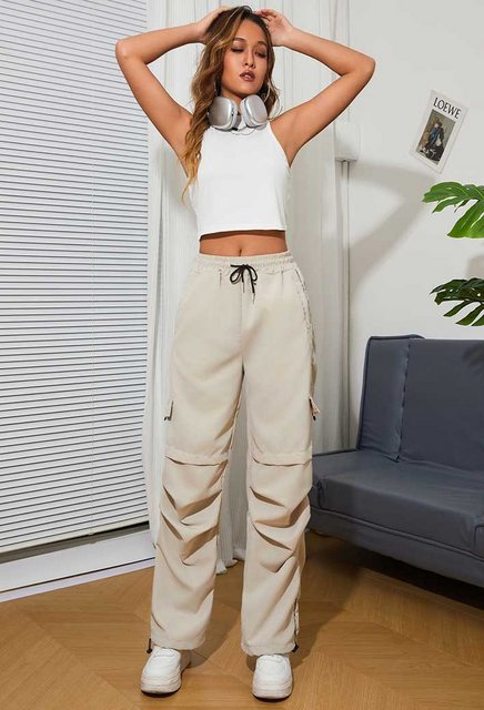 SEGUEN Loungepants Lose Hose mit weitem Bein und Kordelzug (Drawstring Hose günstig online kaufen