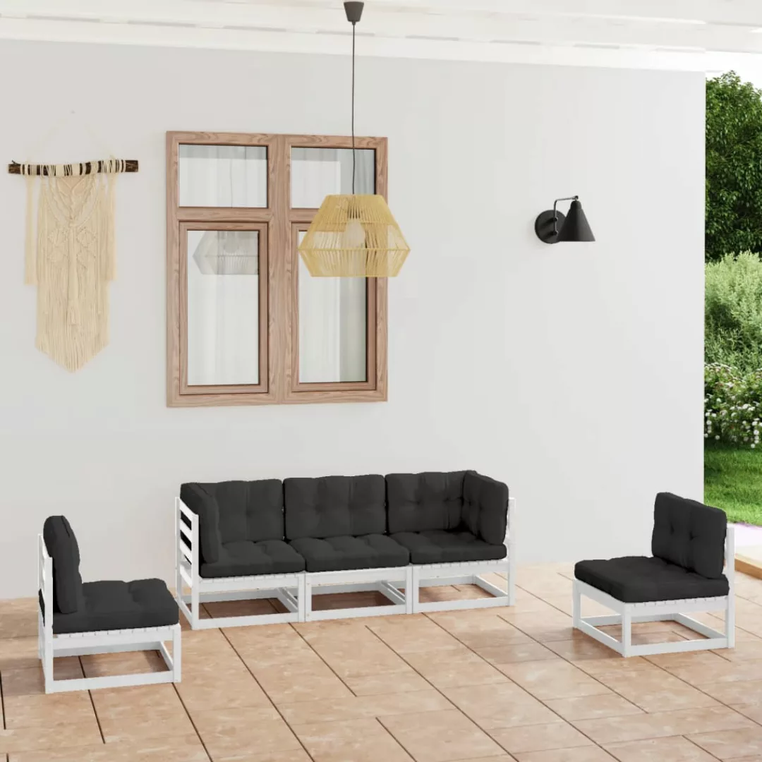 5-tlg. Garten-lounge-set Mit Kissen Kiefer Massivholz günstig online kaufen