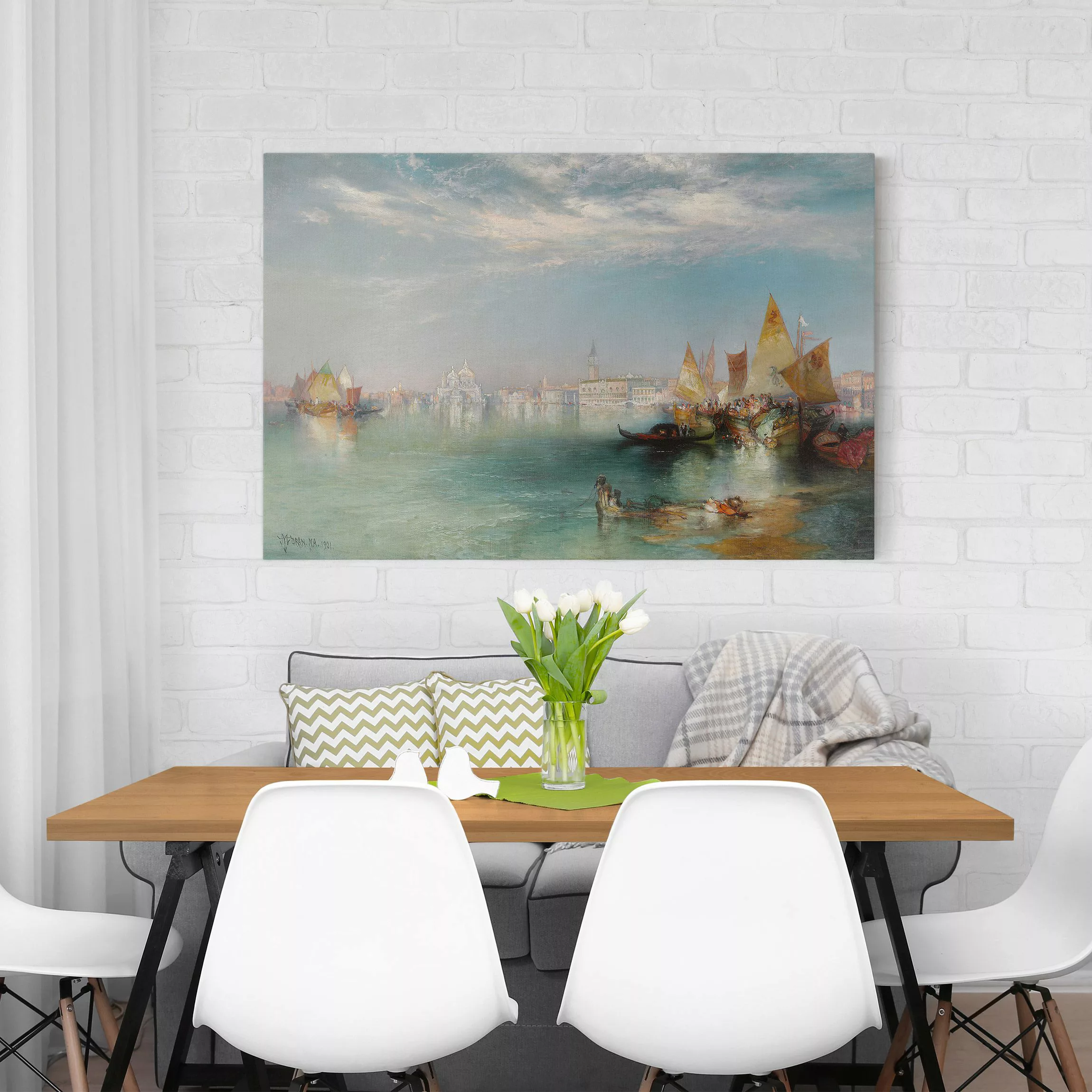 Leinwandbild Kunstdruck - Querformat Thomas Moran - Canal Grande Venedig günstig online kaufen