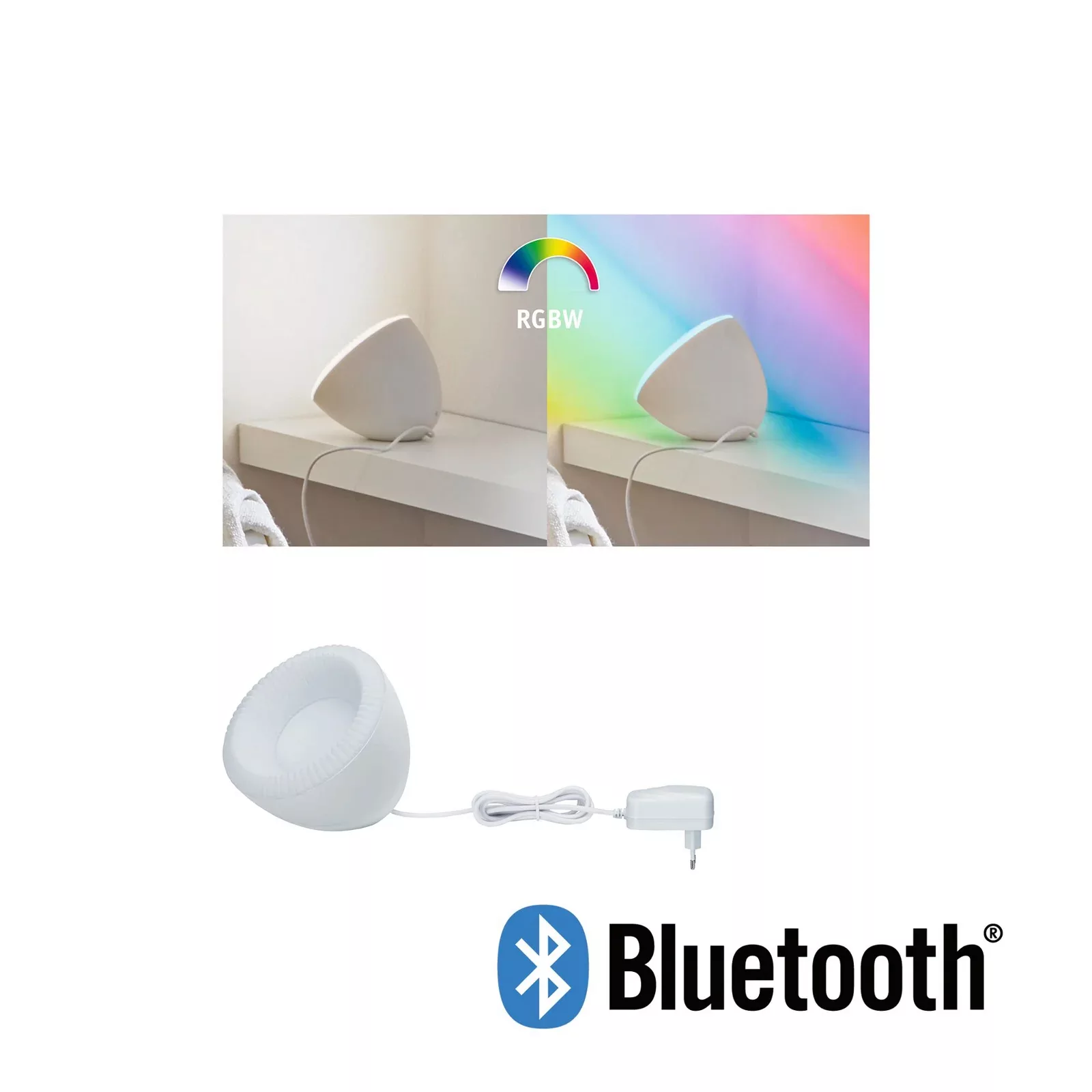 Paulmann "LED Tischleuchte Smart Home Bluetooth Cornus RGBW 641lm 12W Weiß" günstig online kaufen