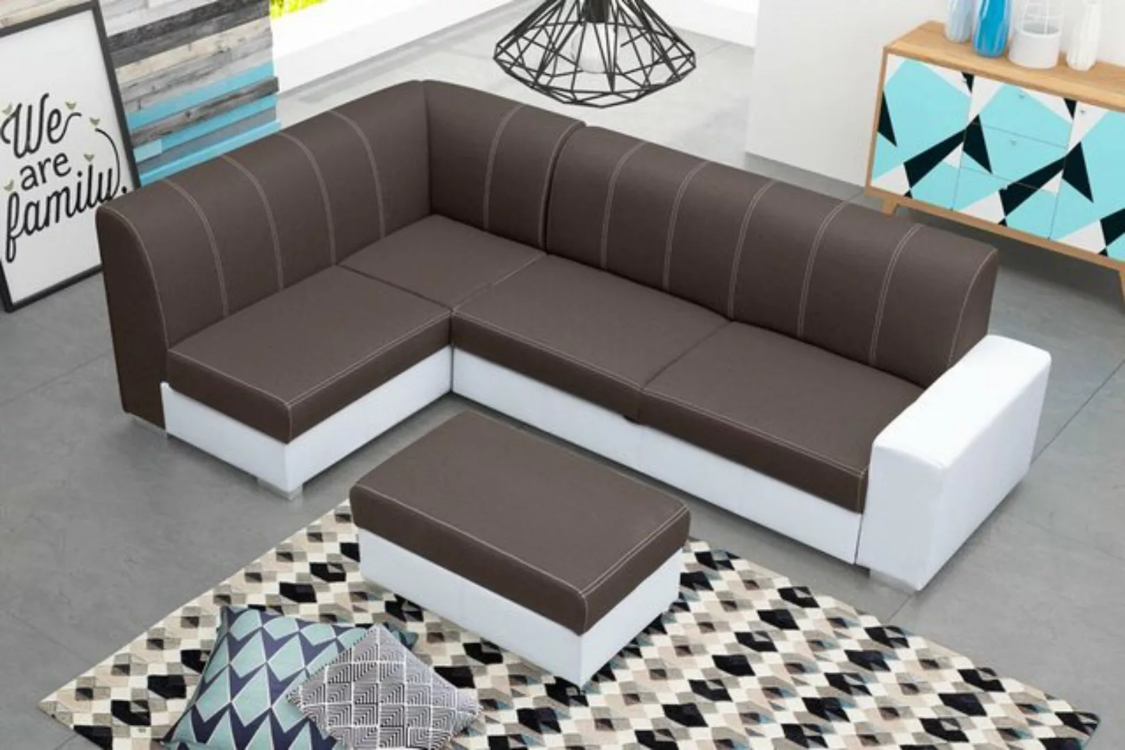 JVmoebel Ecksofa, Sofa Schlafsofa Designer Sofa mit Bettfunktion + Bettkast günstig online kaufen