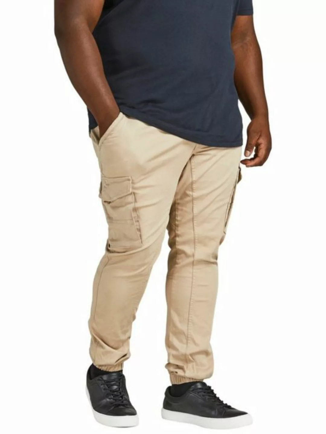 Jack & Jones Herren Cargo Hose JPSTPAUL JJFLAKE Plussize - Slim Fit - Beige günstig online kaufen