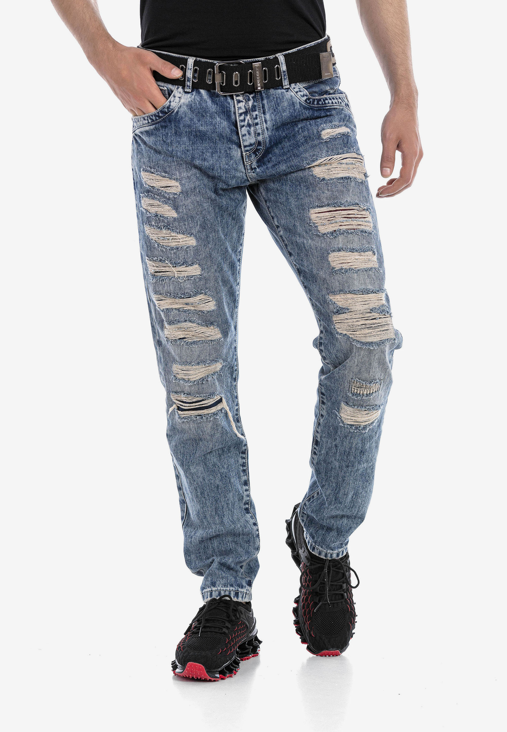 Cipo & Baxx Bequeme Jeans, mit Ripped Details in Straight-Fit günstig online kaufen