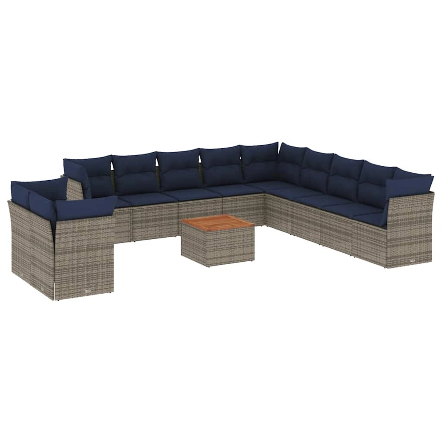 vidaXL 12-Tlg Garten-Sofagarnitur mit Kissen Grau Poly Rattan 3256061 günstig online kaufen