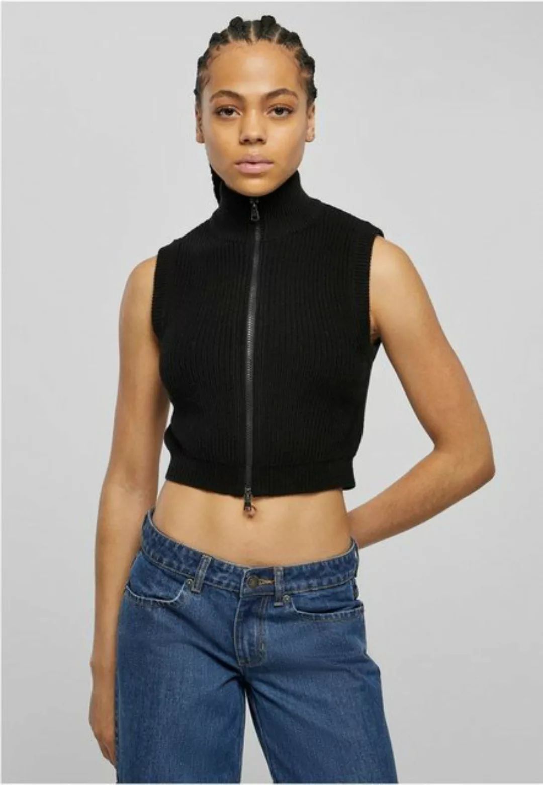 URBAN CLASSICS Steppweste Urban Classics Damen Ladies Short Knit Vest günstig online kaufen