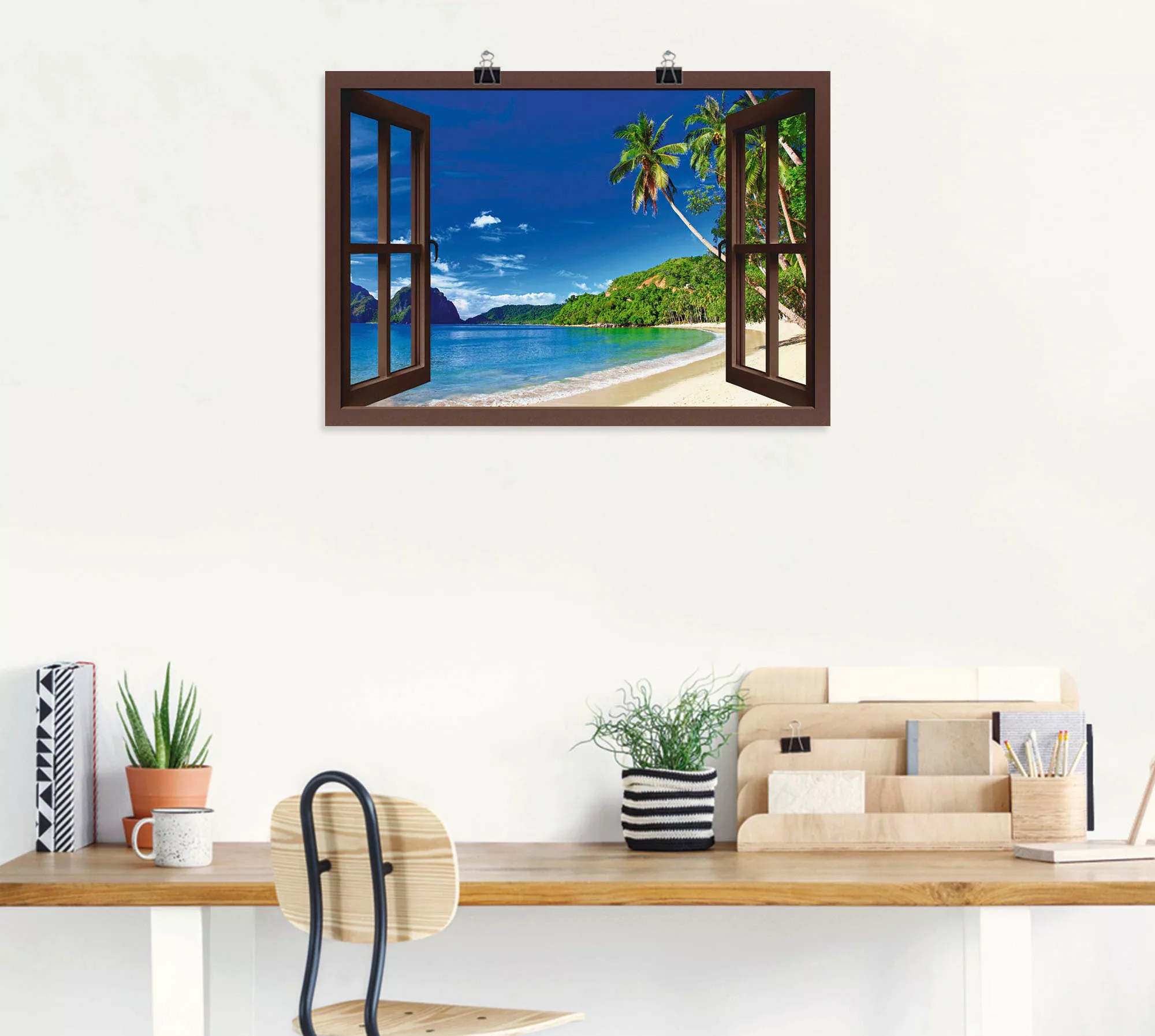 Artland Wandbild »Fensterblick Paradies«, Fensterblick, (1 St.), als Alubil günstig online kaufen