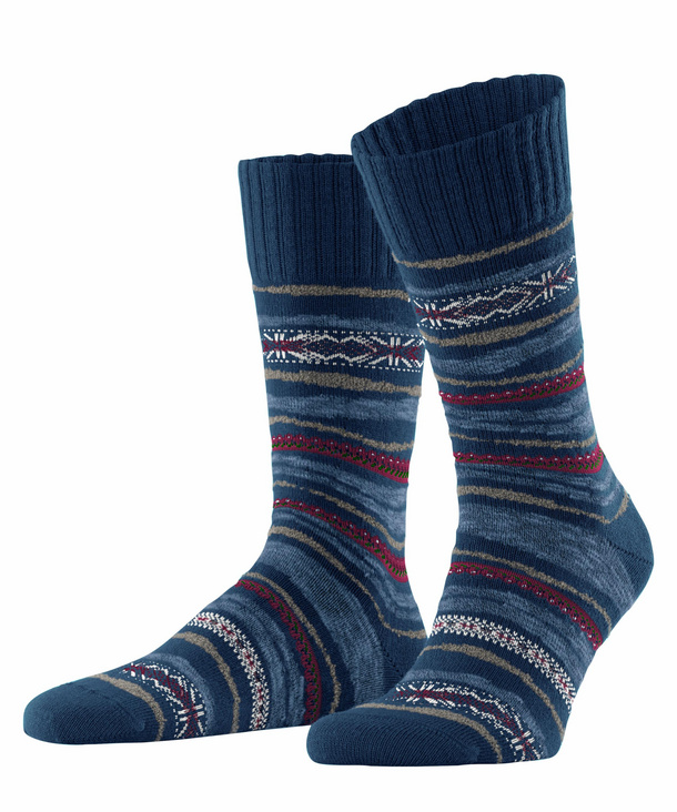 FALKE Sedimentation Herren Socken, 39-42, Blau, AnderesMuster, Wolle, 12483 günstig online kaufen