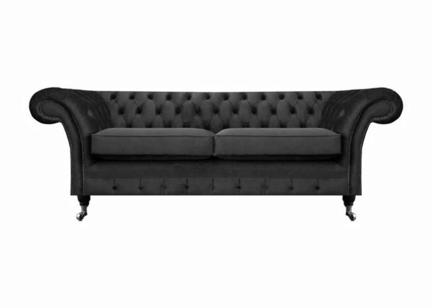 Xlmoebel Sofa Hochwertiges schwarzes Zweisitzer-Sofa aus Stoff für das Wohn günstig online kaufen