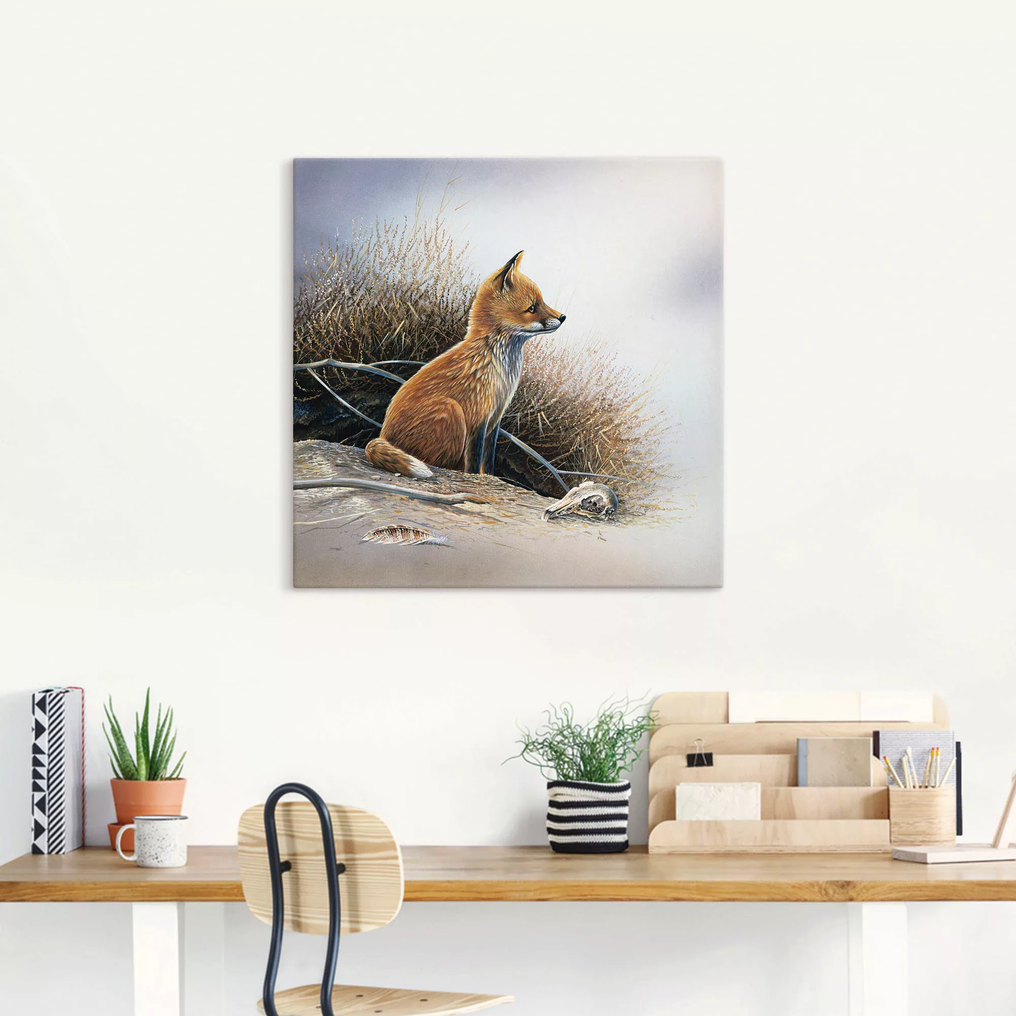 Artland Wandbild "Kleiner Fuchs", Wildtiere, (1 St.), als Leinwandbild, Pos günstig online kaufen