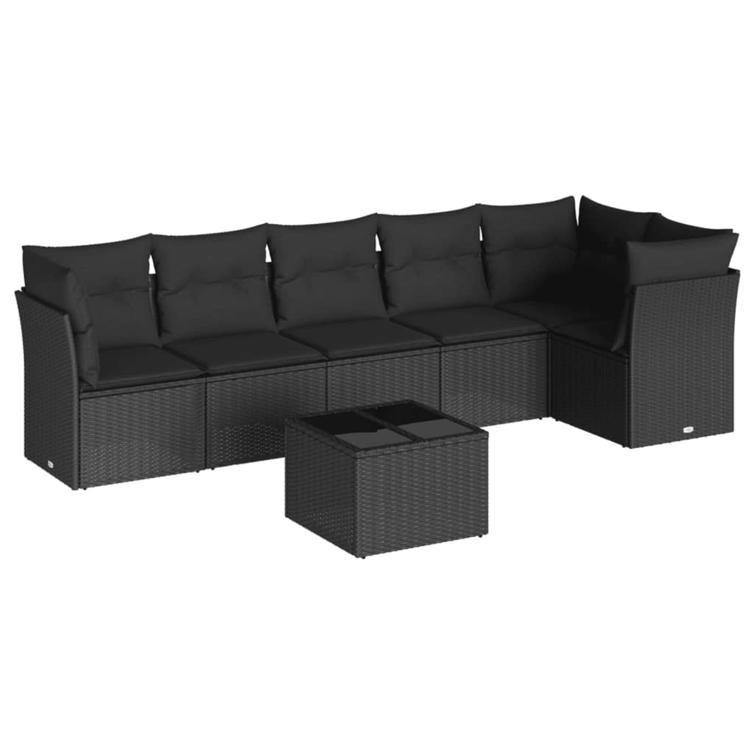 vidaXL 7-tlg Garten-Sofagarnitur mit Kissen Schwarz Poly Rattan Modell 22 günstig online kaufen