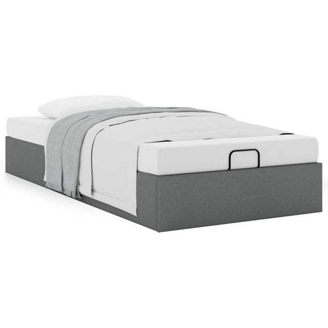 vidaXL Bett, Ottoman-Bett ohne Matratze Dunkelgrau 90x200 cm Stoff günstig online kaufen