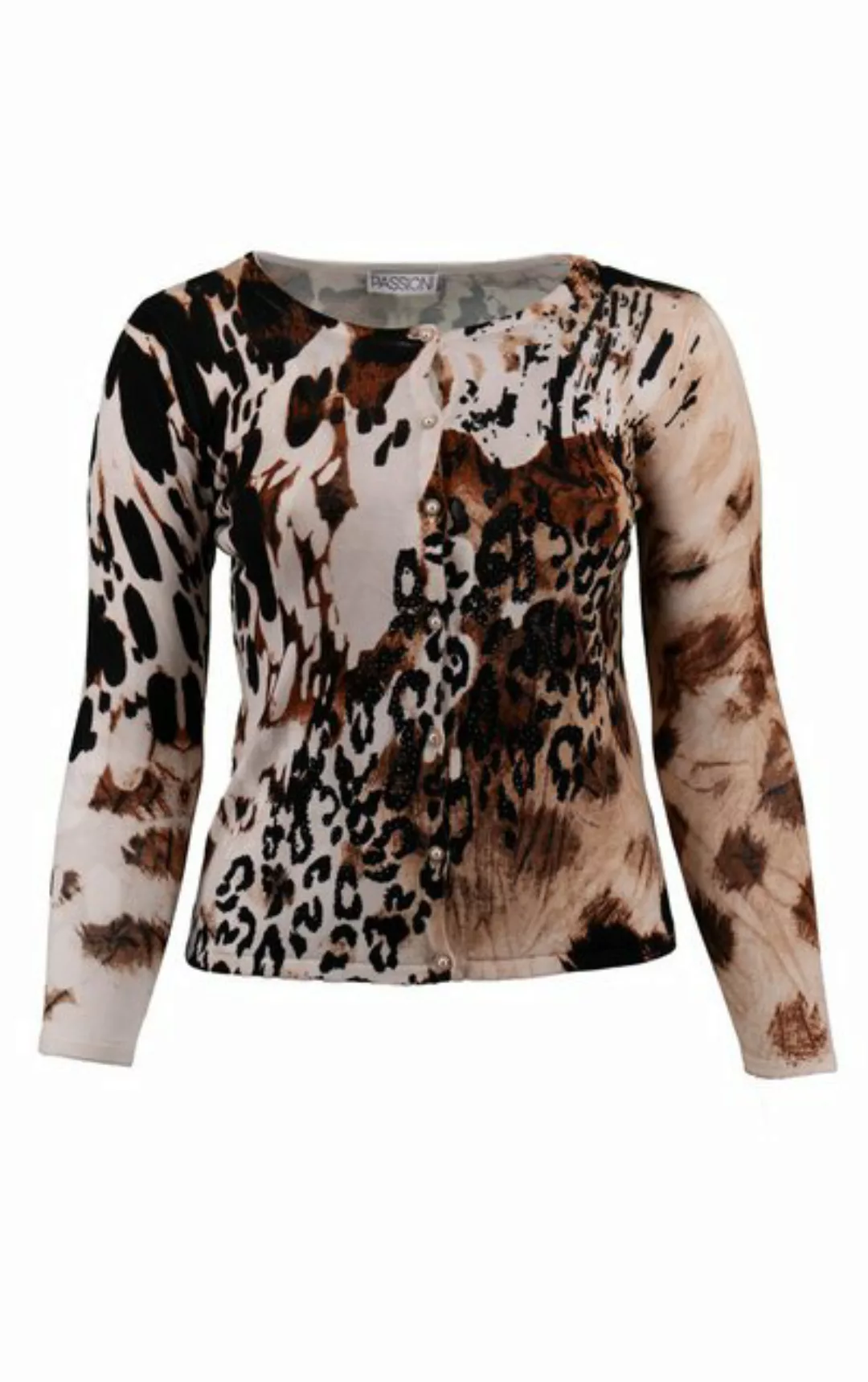 Passioni Strickjacke Twin-Set mit gemischtem Animal-Print günstig online kaufen