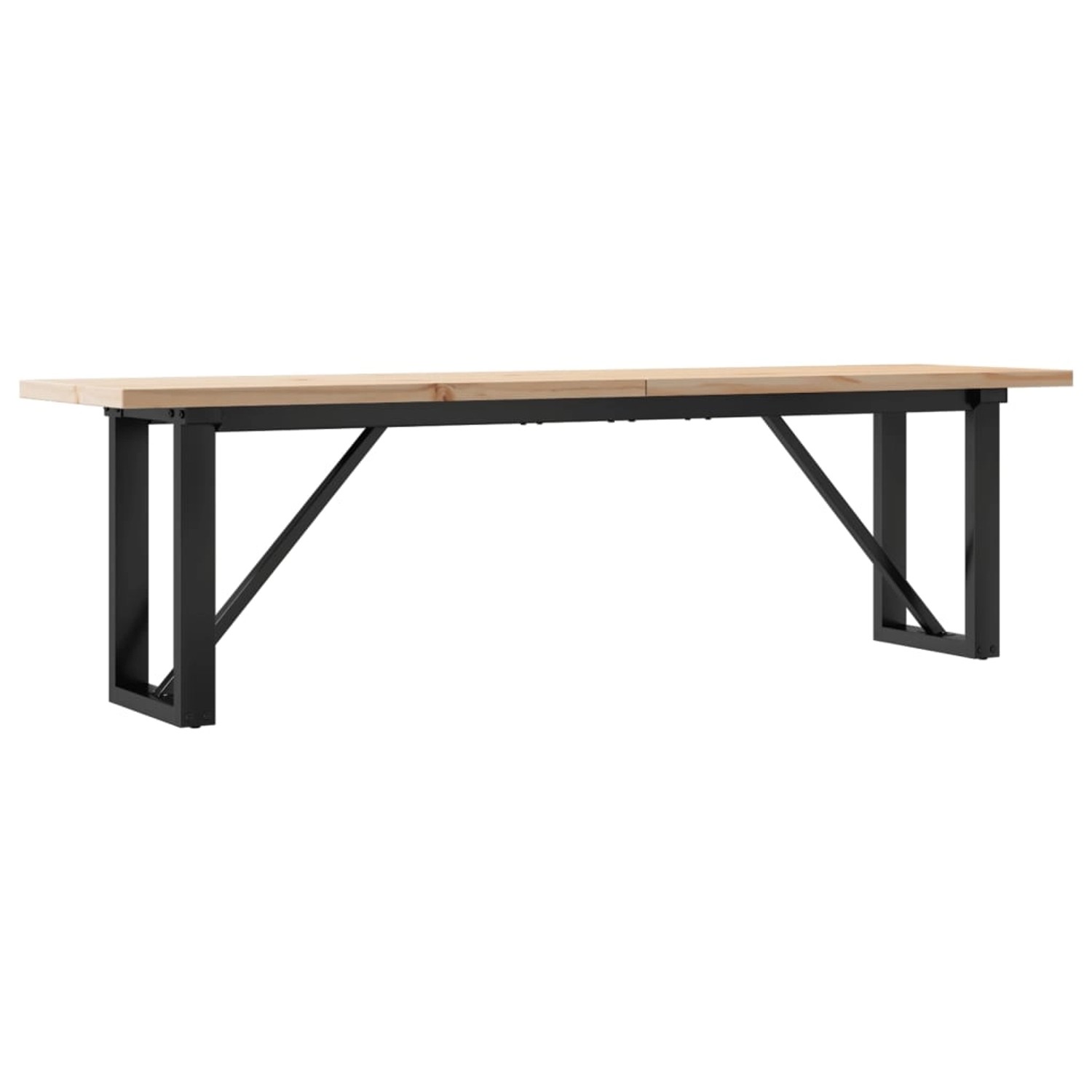 vidaXL Couchtisch O-Gestell 160x40x45,5 cm Massivholz Kiefer Gusseisen günstig online kaufen