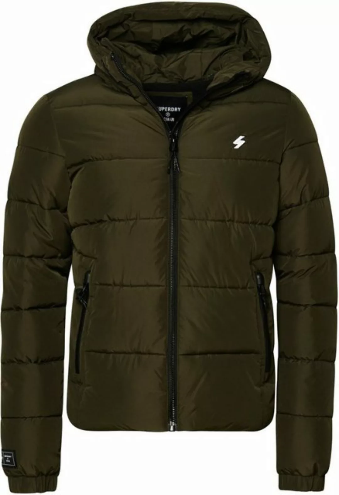 Superdry Steppjacke HOODED SPORTS PUFFR JACKET mit kontrastfarbener Sticker günstig online kaufen