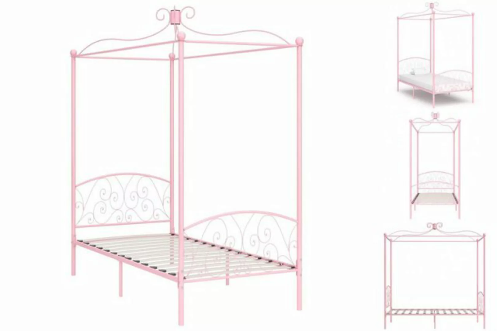 Himmelbett-gestell Rosa Metall 100 X 200 Cm günstig online kaufen