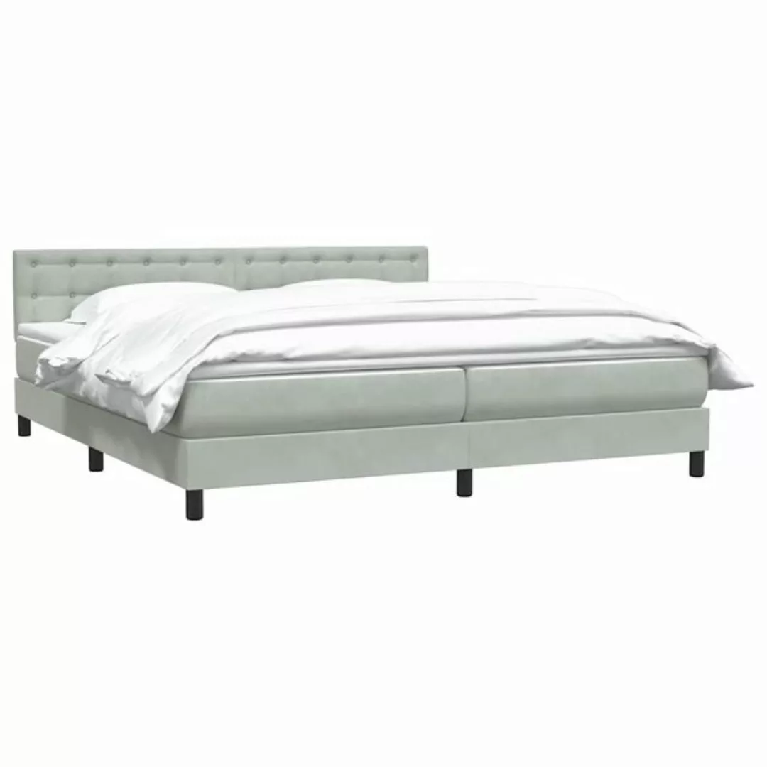 vidaXL Bett Boxspringbett mit Matratze Hellgrau 200x210 cm Samt günstig online kaufen