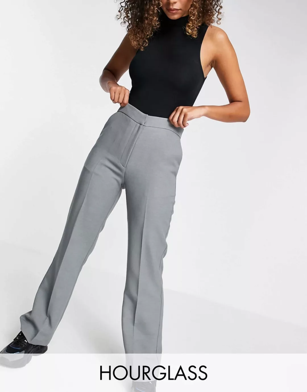 ASOS DESIGN Hourglass – Ultimate – Hose mit geradem Schnitt in Anthrazit-Gr günstig online kaufen