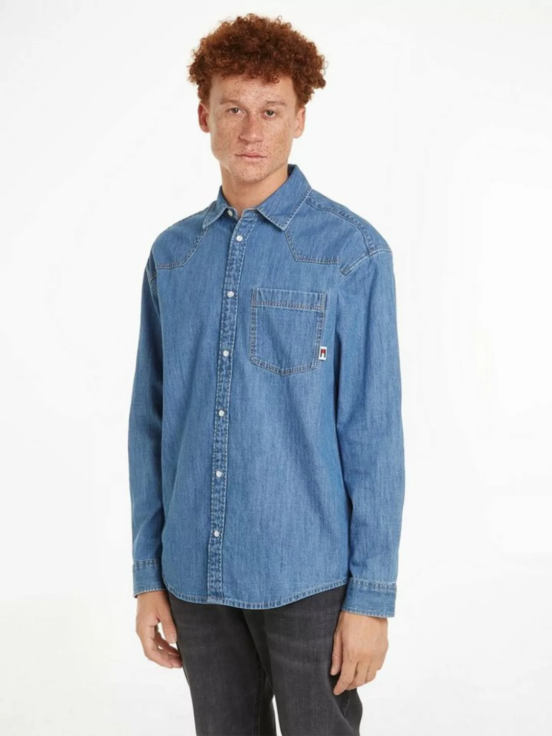 Tommy Jeans Jeanshemd TJM RLX WESTERN DENIM SHIRT mit Brusttasche günstig online kaufen