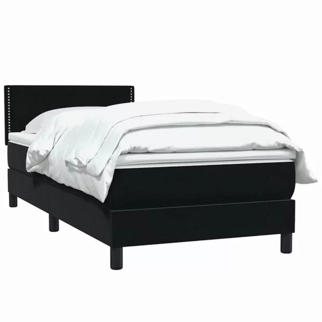 vidaXL Bett Boxspringbett mit Matratze Schwarz 90x210 cm Samt günstig online kaufen