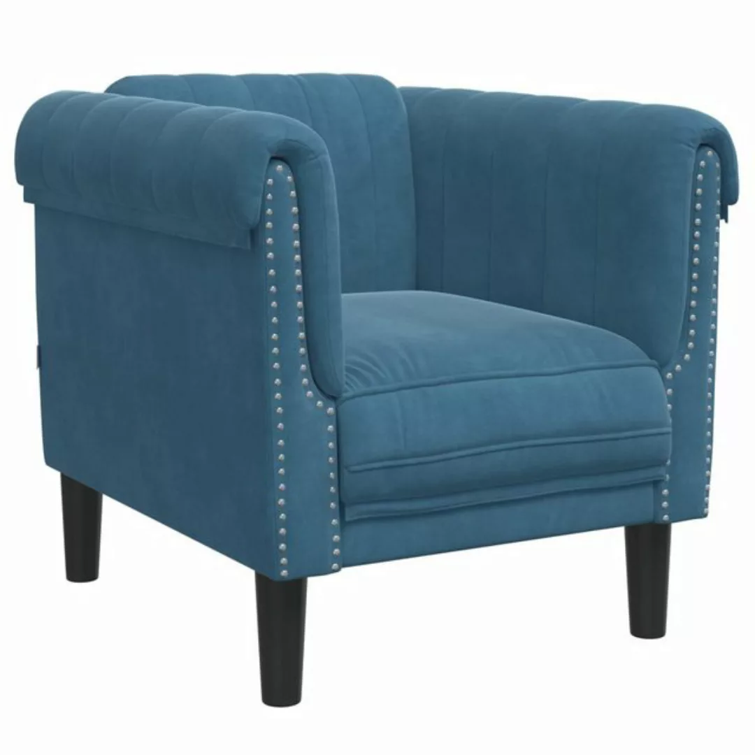 vidaXL Sofa Sessel Blau Samt günstig online kaufen