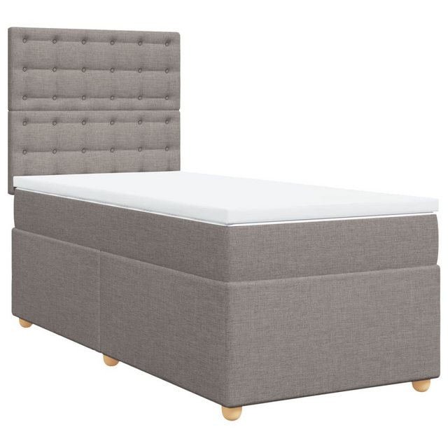 vidaXL Bett Boxspringbett mit Matratze Taupe 90x200 cm Stoff günstig online kaufen