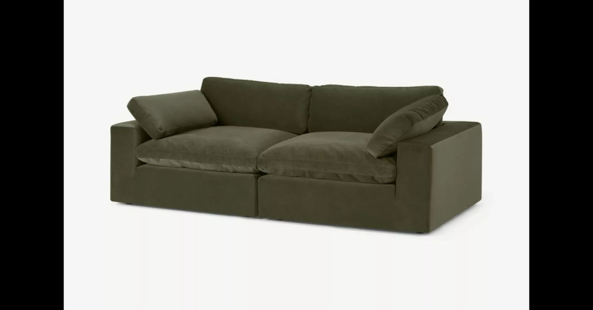 Samona 3-Sitzer Sofa, Samt in Pistaziengruen - MADE.com günstig online kaufen