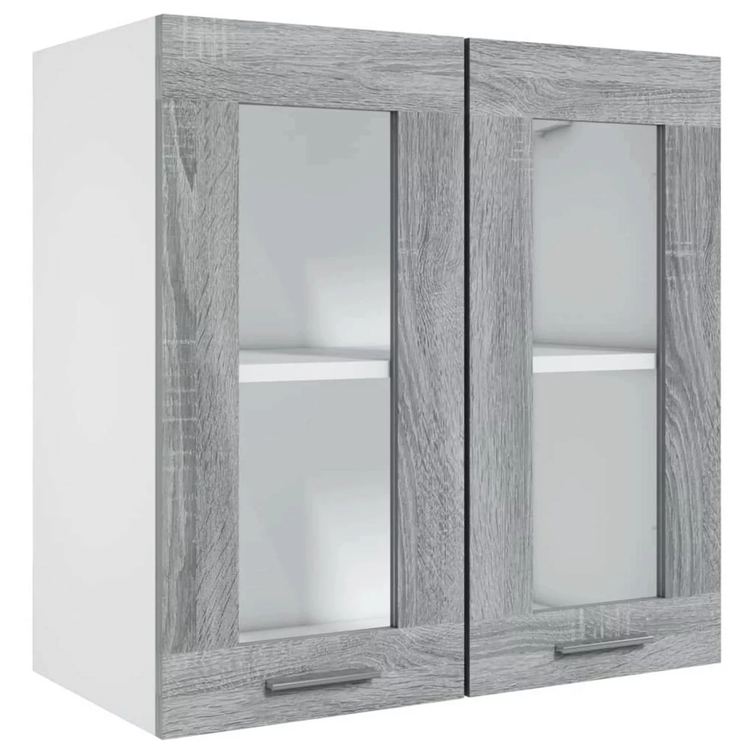 vidaXL Hängeschrank Glas Grau Sonoma 60x31x60 cm Holzwerkstoff günstig online kaufen