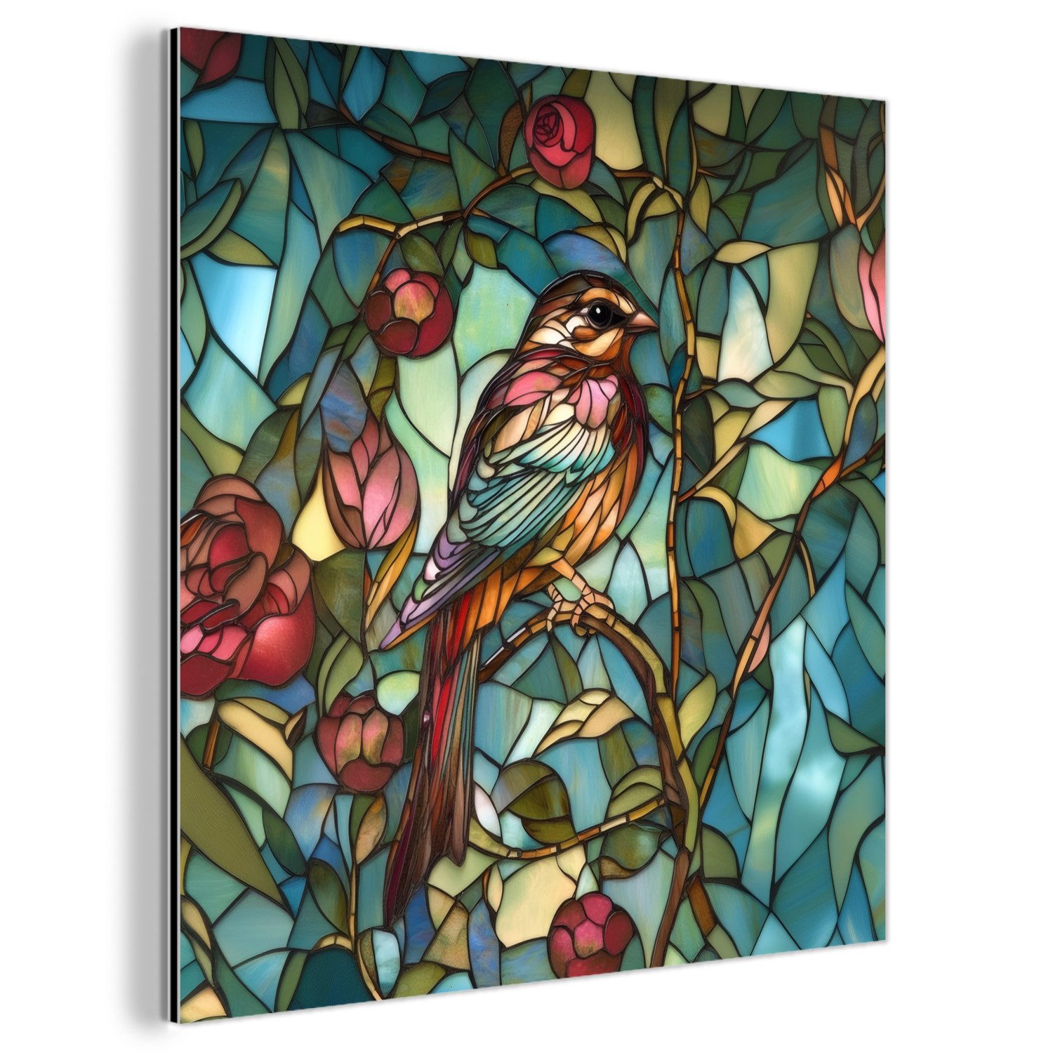MuchoWow Metallbild Vogel - Zweig - günstig online kaufen
