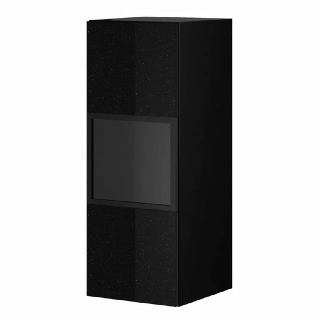 Lomadox Hängevitrine HOOVER-83 hängend schwarz modern mit Glasfront und Bel günstig online kaufen