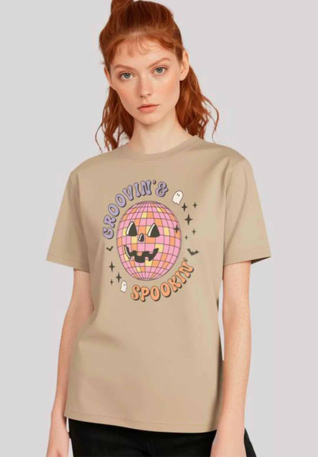 F4NT4STIC T-Shirt "Retro Halloween Groovin and spookin Disco ball", Premium günstig online kaufen