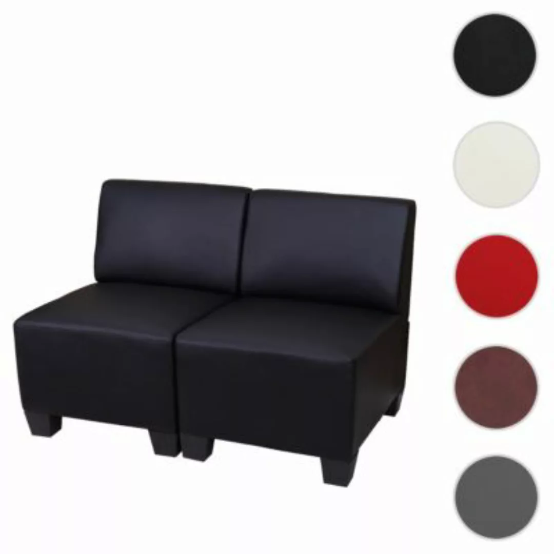 HWC Mendler Modular 2-Sitzer Sofa, schwarz ohne Armlehnen günstig online kaufen