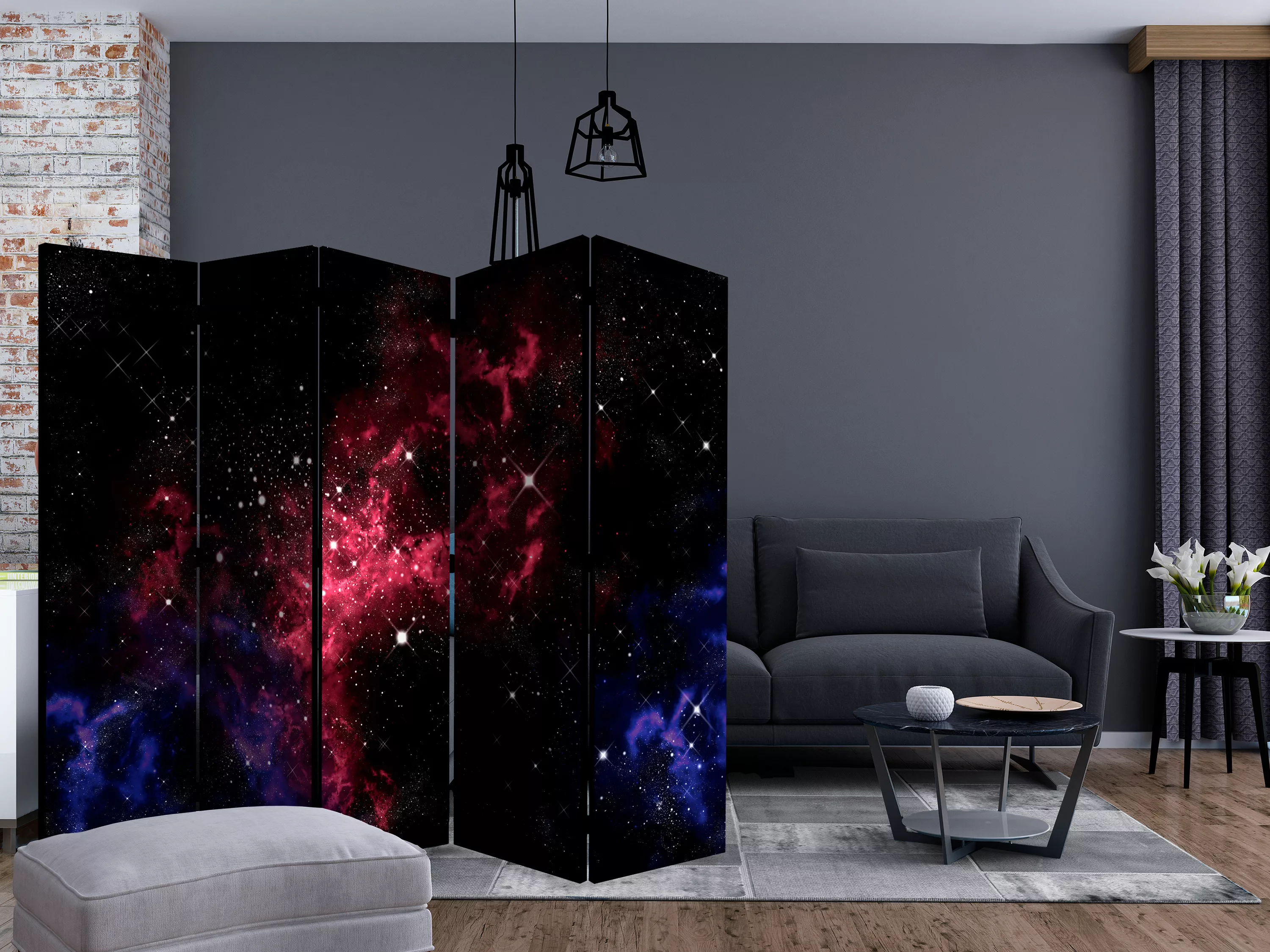 5-teiliges Paravent - Space - Stars Ii [room Dividers] günstig online kaufen