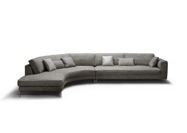 Xlmoebel Ecksofa Neu Luxus Ecksofa in Grau aus Leder mit eleganter L-Form - günstig online kaufen