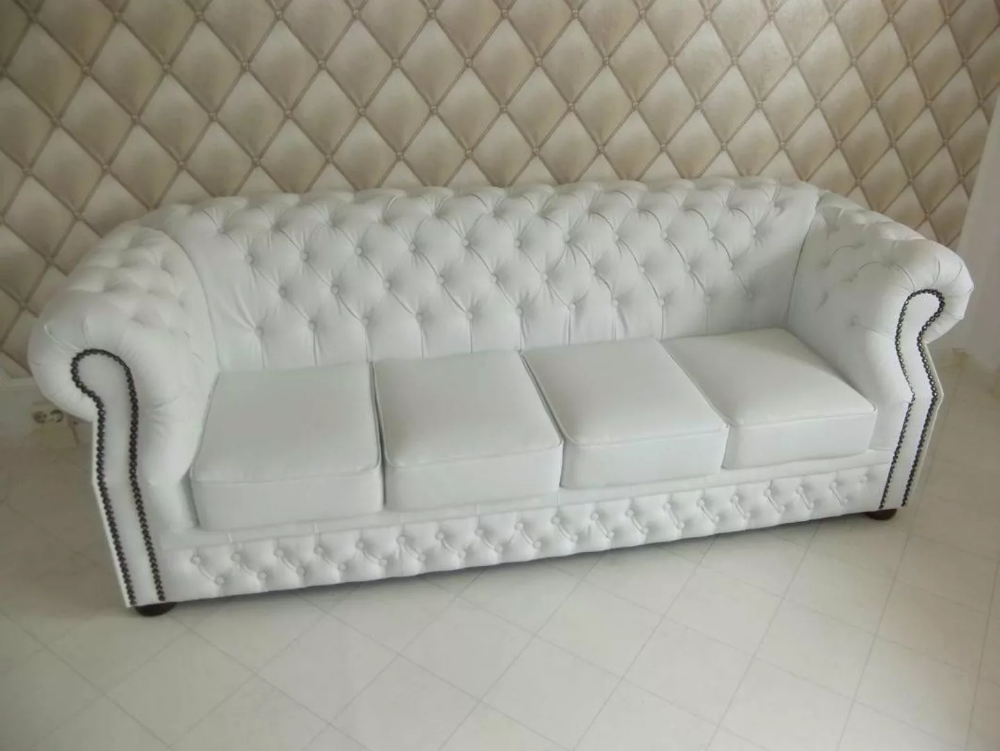 Xlmoebel Sofa Neues Design 4-Sitzer Chesterfield Ledersofa aus England -, H günstig online kaufen