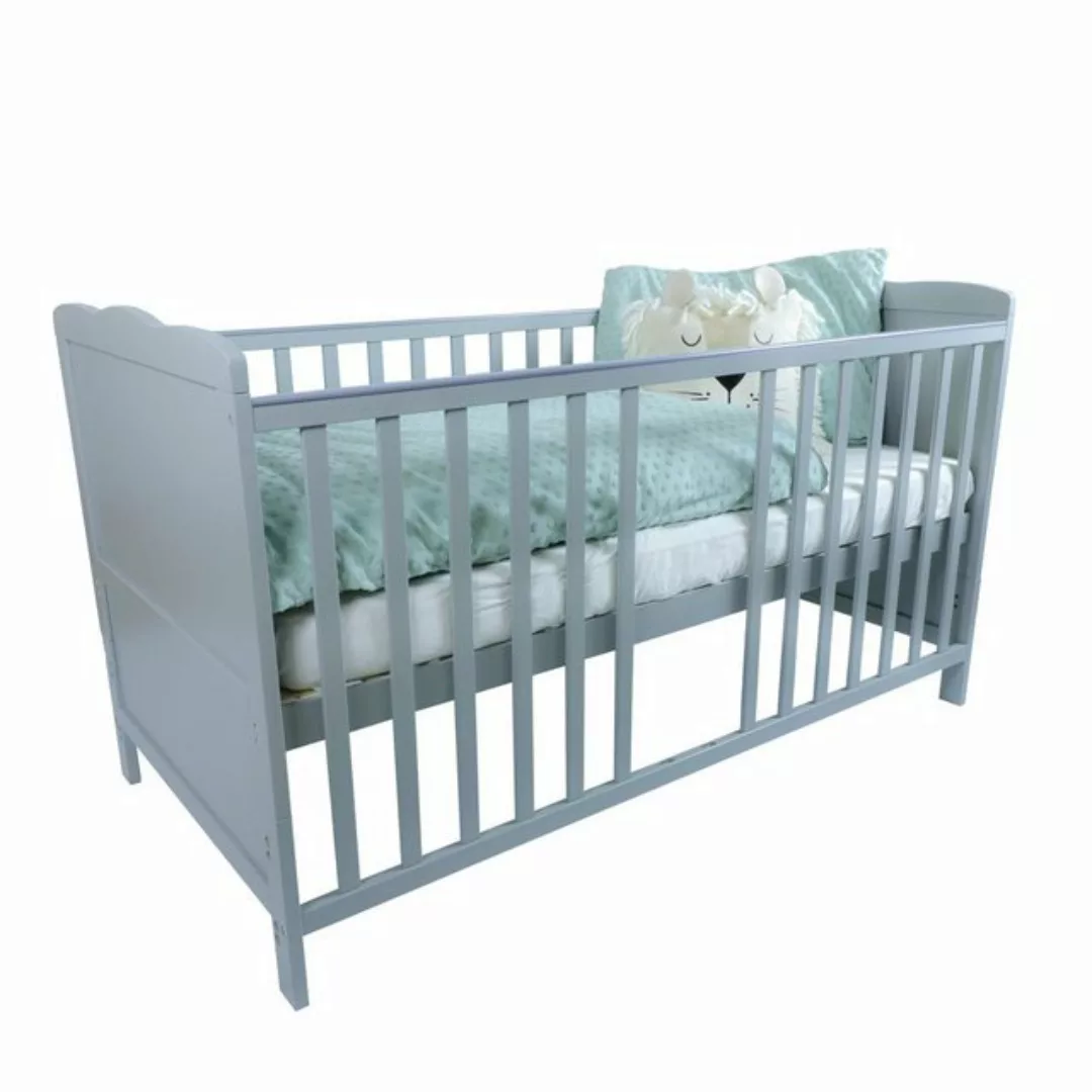 Puckdaddy GmbH Babybett Mika (140x70cm) in Grau, umbaubar zum Juniorbett günstig online kaufen